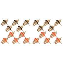 20Pcs/Lot RCA Connector Gold Plated Female Jack Socket Solder Wire Connector RCA Panel Mount Chassis