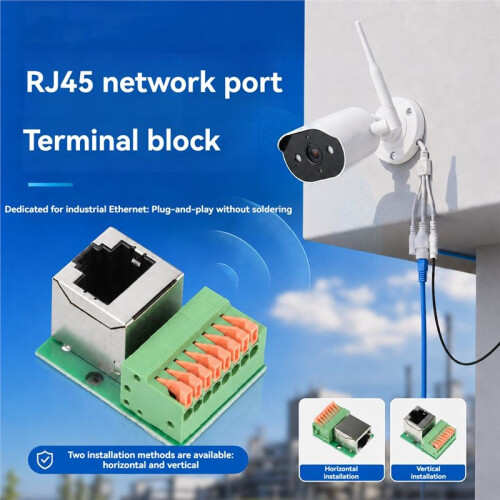 4 PCS RJ45 Network Terminal Block, 8-Pin, Tool-Free DIN Rail Mount, Cat.5e Network Socket Push-in Terminal 2