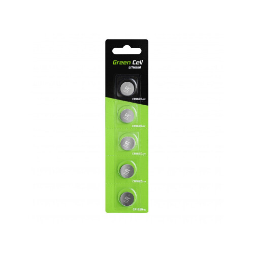 Green Cell CR1620 Batteries 70mAh, 3V, 5-pack