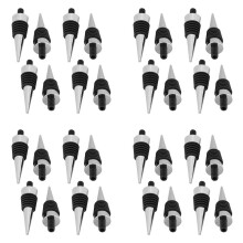 32 Pièces en Métal Liège Blanc Bouchon de Vin Kit Réutilisable Bouchon de Vin Insérer Ensemble Matériel pour Mariage Vin Fête Barre Tournant