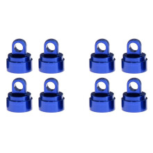 8 StüCk Bearbeitete Aluminium-StoßDäMpferkappen, StoßDäMpfer-BlasenböDen, Unterlegscheiben, Drehkugeln für Slash 2WD 4WD, Blau