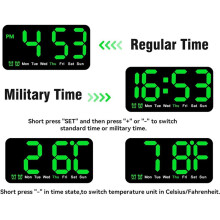 2X Digital Wall Clock,9.5 Inch,LED Alarm Clock with Digits,DST,Dual Alarm,for Living Room Bedrooms Classroom Decor