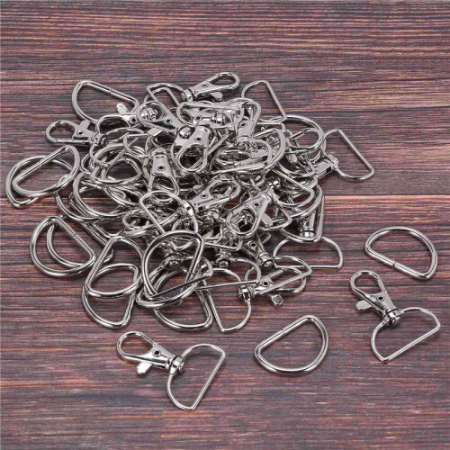 120Pcs Swivel Snap Hooks and D Rings for Lanyard and Sewing Projects (1 Inch Inside Width) 2