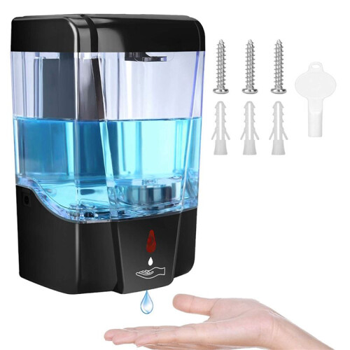 2X Automatic Soap Dispenser, Touchless Infrared Motion Sensor, 700Ml Wall Mount Hand Free for Bathroom Kitchen Hotel 1