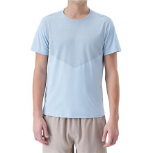 Leichte Trainingsshirts für Herren, Strukturiert, Rundhalsausschnitt, Lauf- und Sport-T-Shirts, Kurzarm-Fitness-Tops Hellblau L
