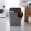 Bamboo Laundry Hamper, 2 Compartments, Foldable 1