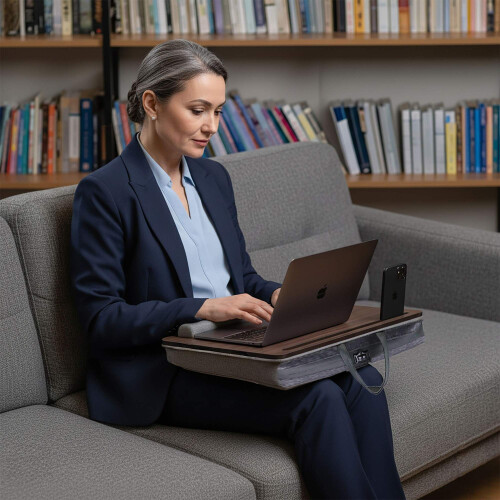 Laptoptafel met kussen, opbergvak en polssteun