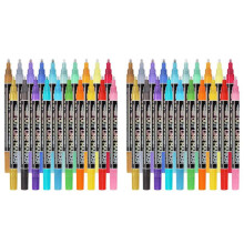 2X Shimmer Markers Doodle Outline Dazzles 20 Colors Metallic Double Glitter Pen Set Super Dazzlers