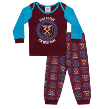 West Ham United FC Official Football Gift Boys Kids Baby Pyjamas 0-3 Months