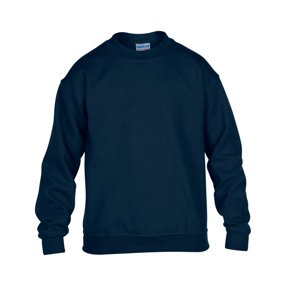Gildan (12-14 Years, Navy) Childrens/Kids Heavy Blend Crew Neck Sweatshirt