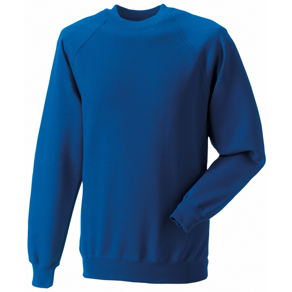 Russell (M, Bright Royal Blue) Mens Spotshield Raglan Sweatshirt