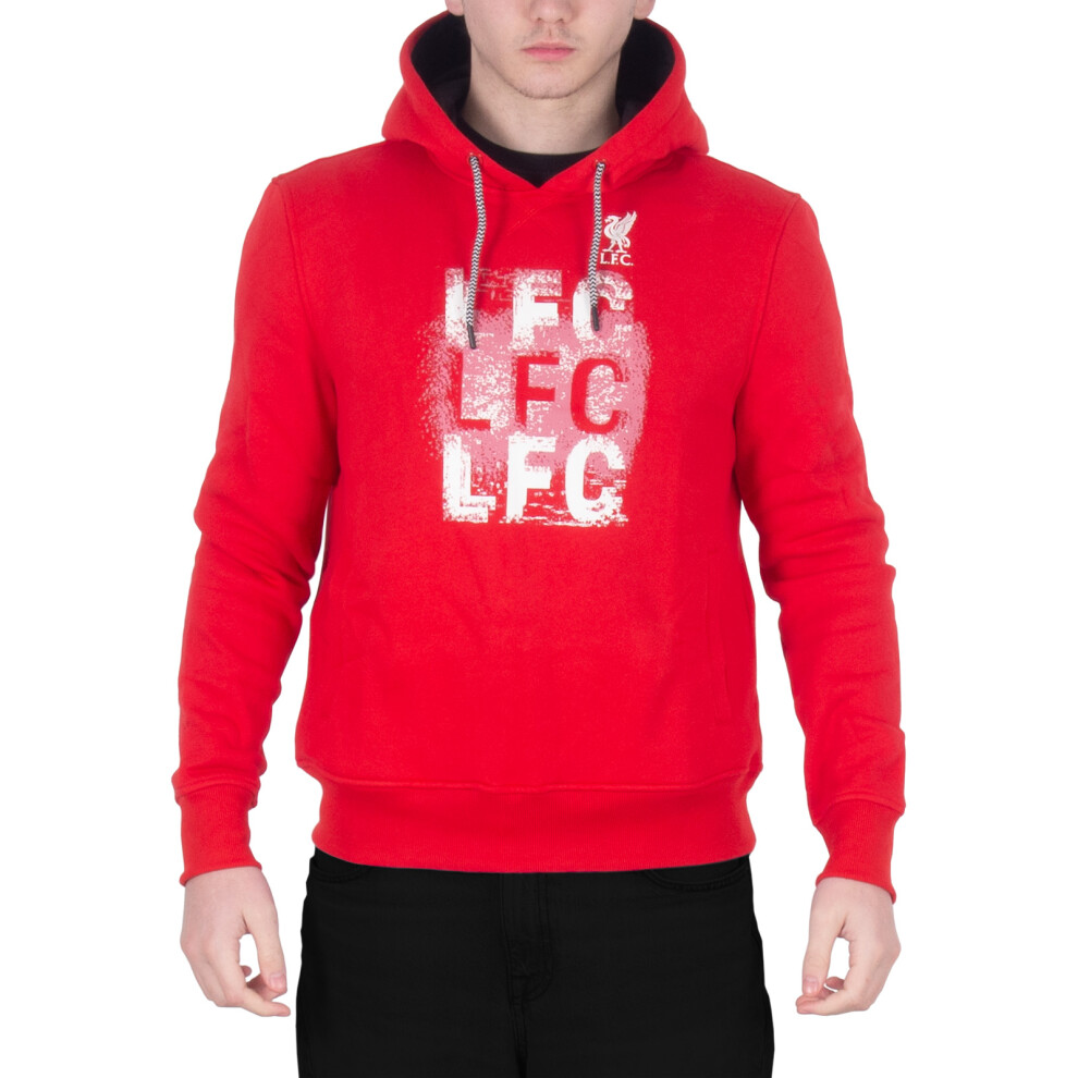 Liverpool Fc Official Football Gift Mens Fleece Lfc Graphic Hoody Red Large