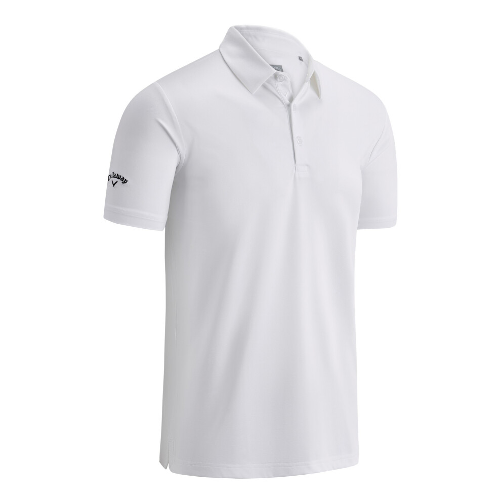 Callaway (L, Bright White) Mens Swing Tech Solid Colour Polo Shirt