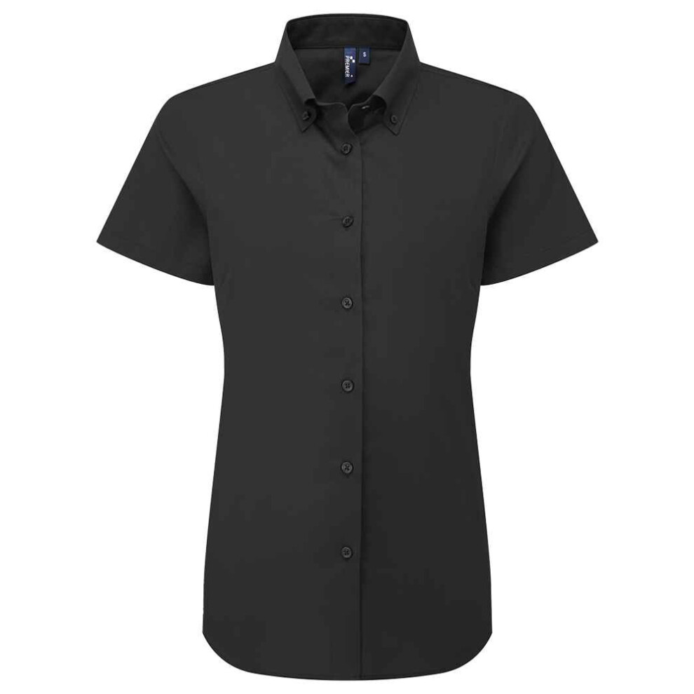 Premier (L, Black) Womens/Ladies Supreme Oxford Short-Sleeved Formal Shirt