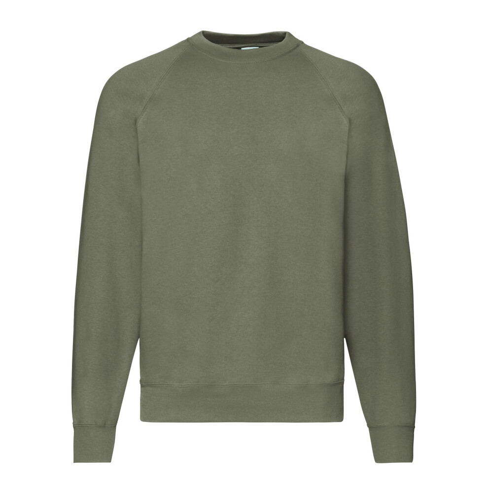 Fruit Of The Loom (M, Classic Olive) Mens Classic Raglan Sweatshirt