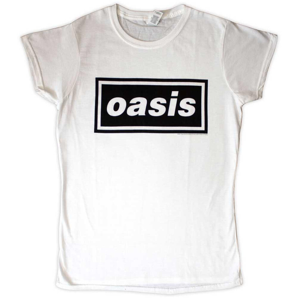 Oasis (L, White) Womens/Ladies Decca Logo T-Shirt