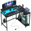 Reversible 'L' LED Light Gaming/Work Desk - Black 1
