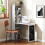 Wall Mounted Computer Desk, Folding Study Table with Black Board and Bookshelf, Multifunctional Floating Writing Desk for Home Office, White 4