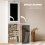 Wall Mounted Computer Desk, Folding Study Table with Black Board and Bookshelf, Multifunctional Floating Writing Desk for Home Office, White 5