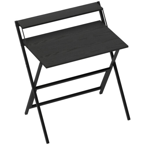 81.5 cm Folding Computer Desk with Monitor Shelf - Black