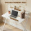 Compact Folding Desk for Small Spaces with Storage Shelf for Home Office, White 5