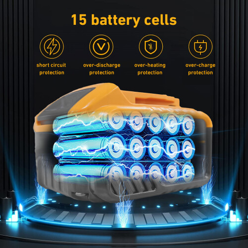 12.0Ah 2-Pcs Replacement Battery & Charger Combo Compatible for Dewalt Battery 1