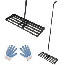 Lawn Leveling Rake 30"x10" Level Lawn Tool with 78" Steel Extended Handle -Black