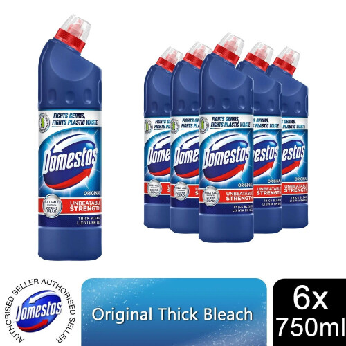 Domestos Domestos Unstoppable Unbeatable Strength Original Thick Bleach 750ml, 6 Pack