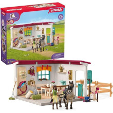Schleich Horse Club - 85 PC Tack Room Stable Extension Toy Playset with Rider Sarah Action Figure, Horse Figurine and Accessories - Ages 5+ | 42591