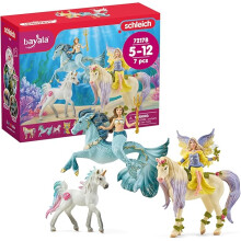 Schleich Bayala - 7 PC Mermaid, Unicorn and Fairy Toy Starter Set for Girls and Boys-Cute Fairies and Unicorn Figures with Accessories-Ages 5+ |72178