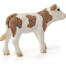 Schleich Farm World, Farm Animal Toys for Boys and Girls 3 and Above, Simmental Calf Toy Cow, Ages 3+, Multicolor, 2 inch