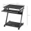 Movable Computer Desk with 4 Moving Wheels Sliding Keyboard Tray Home Office Workstation Black 2