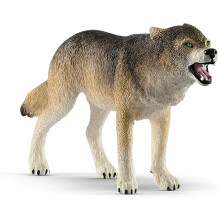 Schleich Wild Life Realistic Prowling Gray Wolf Figurine - Durable North American Forest Animal Figure for Kids, Perfect Toy for Fun - Ages 3+