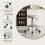 Living And Home Height-Adjustable PU Leather Round Salon Rolling Stool 3