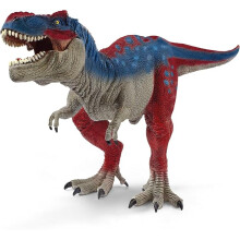 schleich Dinosaurs - Red and Blue T Rex Action Figure with Movable Jaw - 11" Length, Realistic Tyrannosaurus Rex Dino Figurine - Ages 5+ | 72155