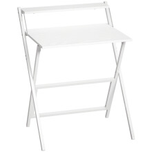 70 cm Folding Computer Desk with Monitor Shelf - White