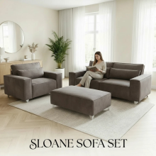 (2 Seater, Coffee Grey Velvet) SLOANE SOFA SET 3+2 PLUSH VELVET SUITE SETTEE COUCH 1,2,3 SEATER CORNER LOVESEAT LONGUE