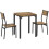 Three-Piece Minimal and Compact Dining Set, Rustic Brown 3