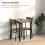 Three-Piece Minimal and Compact Dining Set, Rustic Brown 4