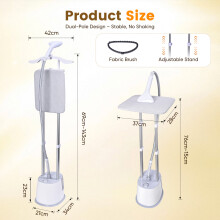 Professional Upright Clothes Steamer,2000W Vertical and Horizontal Garment Steamer with 35-41g/min Output