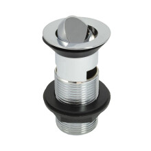 Modern Bathroom Flip Top Brass Basin Sink Waste Plug Slotted 1 1/4" BSP Chrome