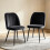 (BLACK, 2pcs) 2/4/6pcs Velvet Dining Chairs Sturdy Metal Legs 1