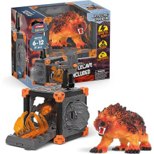 Schleich Eldrador Creatures - 31PC Battle Cave with Lava Bear Playset - Interactive Cave with Pretend Weapon - Fantasy Toys for Kids Ages 7+ | 42732