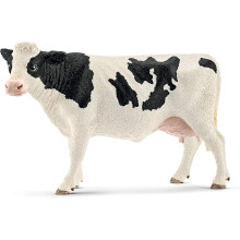 Schleich Farm World, Farm Animal Toys for Kids Ages 3 and Above, Black and White Holstein Cow Toy Figure