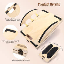 Wooden Slant Board, Adjustable Incline Board and Calf Stretcher, Professional Slant Board for Hamstring Leg Achilles Stretching