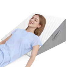 Bed Wedge Pillow, 12 Inch High-Density Foam Triangle Pillow, Designed for Sleep Apnea, Acid Reflux