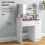 Dressing Table and Stool Set, with Storage - White 3