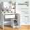 Dressing Table and Stool Set, with Storage - White 5