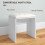 Dressing Table and Stool Set, with Storage - White 7