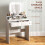 Storage Dressing Table, with LED Light Mirror - White 4